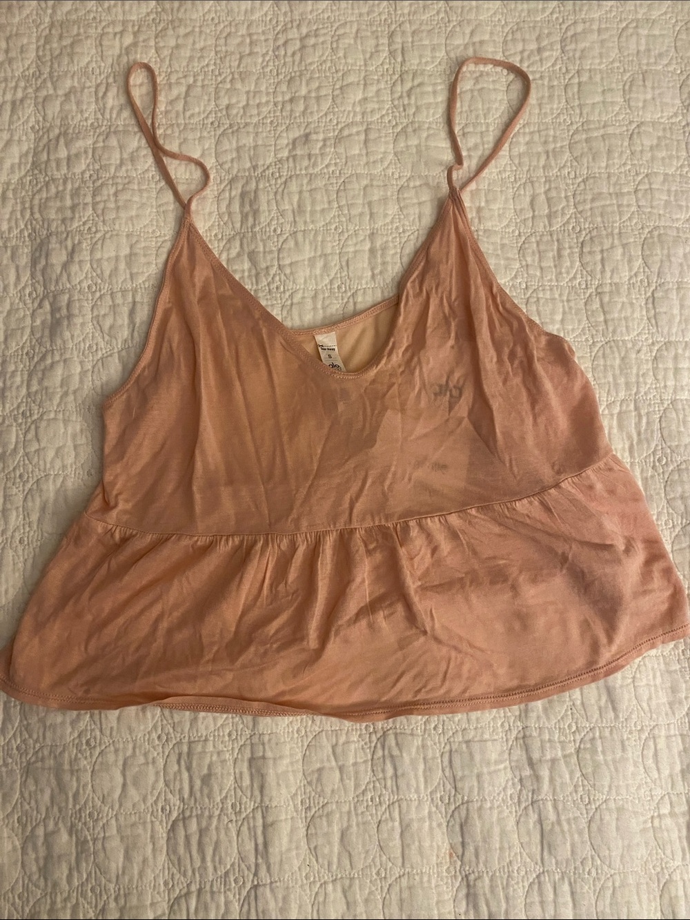 ALO Yoga Blush Pink Peplum Cami